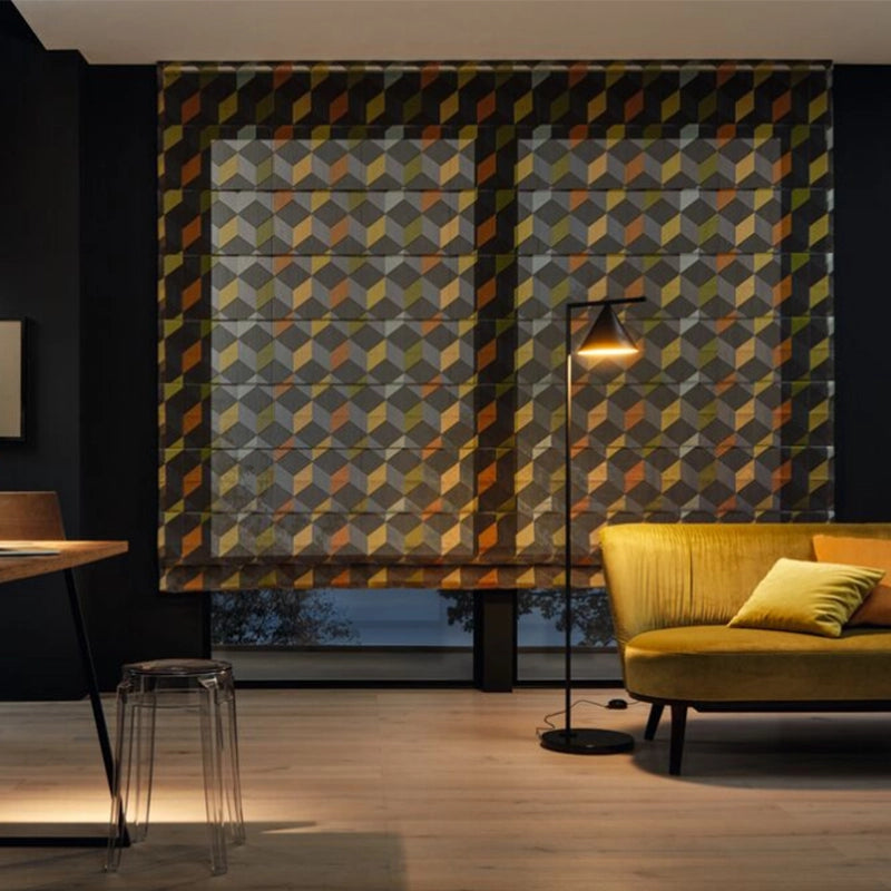 Diamond – transparentes Design Faltrollo nach Maß mit filigranem Scherli Grafik Muster