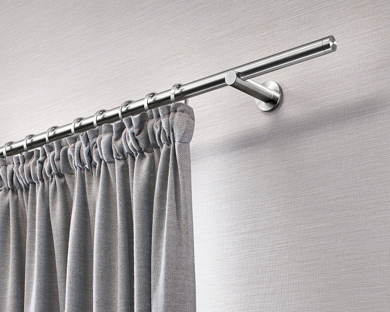 Interstil Sojus – 1-/2-läufige moderne Edelstahl-Vorhangstange Ø 20 mm zur Wandmontage
