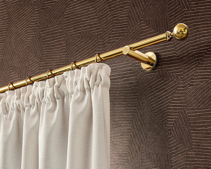 Interstil Honoria – 1-läufige edle Messing-Vorhangstange mit Endkugel Wandmontage