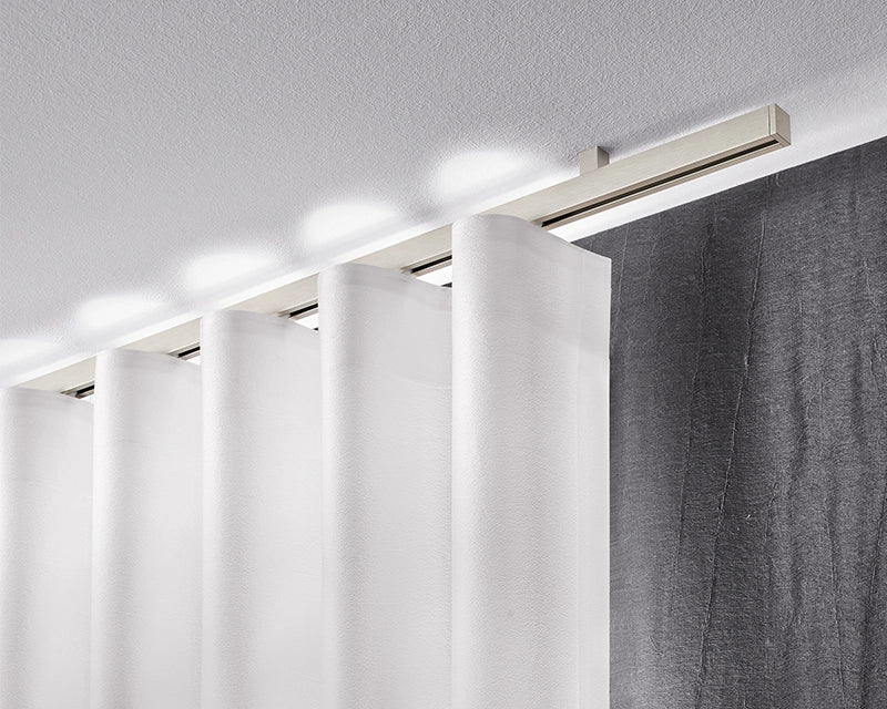 Interstil Cubus 2 – 1-läufige moderne quadratische Gardinenschiene 20mm Deckenmontage