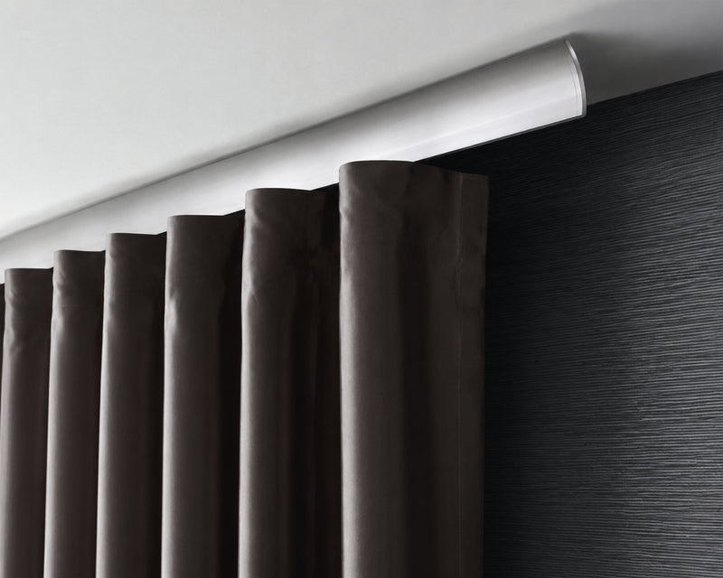 Interstil W1 – hochwertige Design-Wellenvorhangschiene 1-läufig zur Deckenmontage