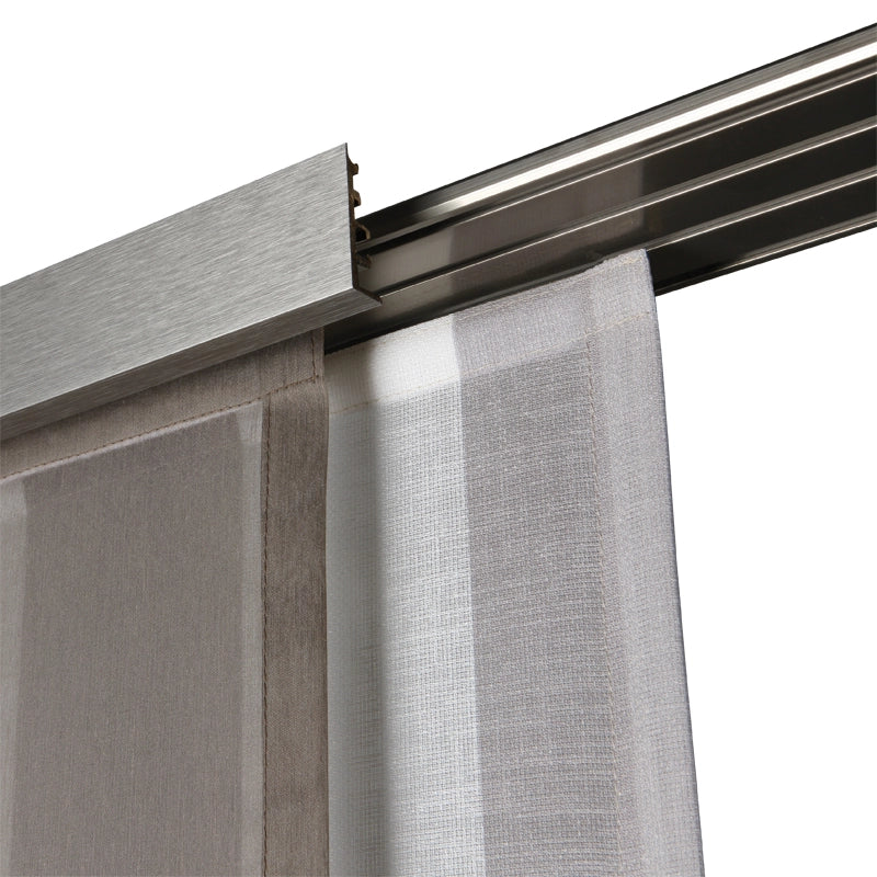 Döfix APS 1/2 – 1-/2-läufige flache Aluminium-Gardinenschiene mit optionaler Design-Blende