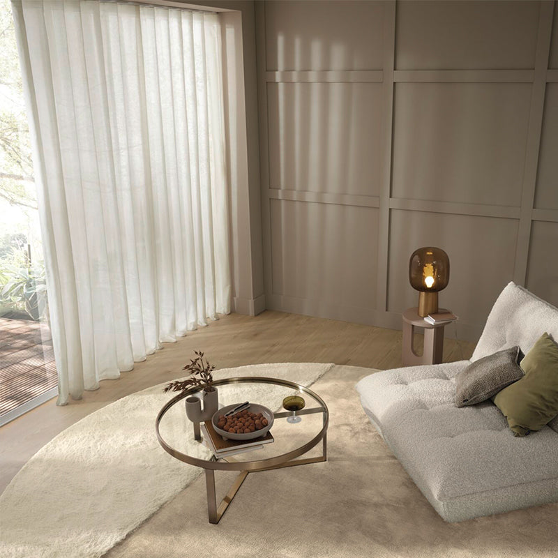Glaze – transparente moderne Gardine nach Maß mit edlem Chintz-Schimmer