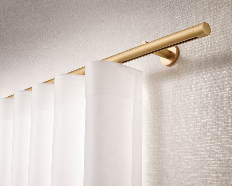 Interstil Sinus.3 W – moderne runde 1-läufige Wellenvorhangstange Wandmontage Ø 25 mm