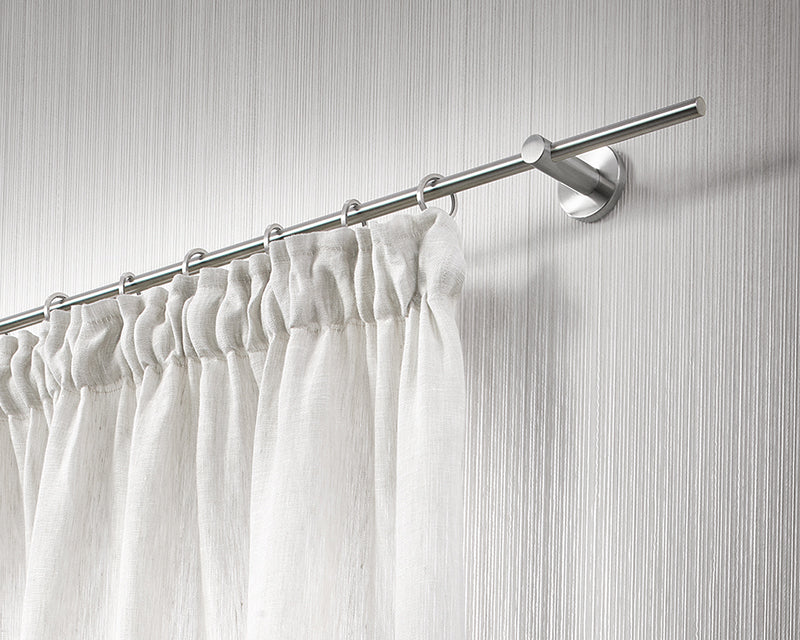 Interstil Uno – 1-läufige massive Edelstahl-Gardinenstange Ø 10 mm zur Wandmontage